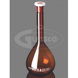 Amber Volumetric Flask, Class-A, With PE Stopper (1 L) Amber Volumetric Flask, Class-A, With PE Stopper (1 L)
