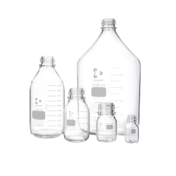 DURAN® Original GL 45 Laboratory Bottle, clear, with screw cap and pouring ring, PP, blue, 500 mL DURAN® Original GL 45 Laboratory Bottle, clear, with screw cap and pouring ring, PP, blue, 500 mL