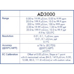 AD3000 Professional EC & TDS Bench Meter
