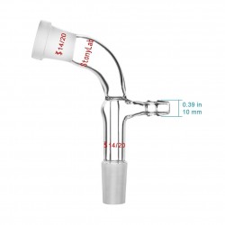 Glass Vacuum Take Off Adapter, 105 Degree Bent, Short Stem with Joints Glass Vacuum Take Off Adapter, 105 Degree Bent, Short Stem with Joints