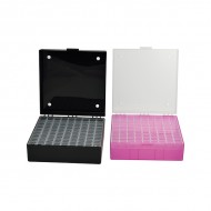 Plastic freezer box for cryotubes with snap-on lid Plastic freezer box for cryotubes with snap-on lid